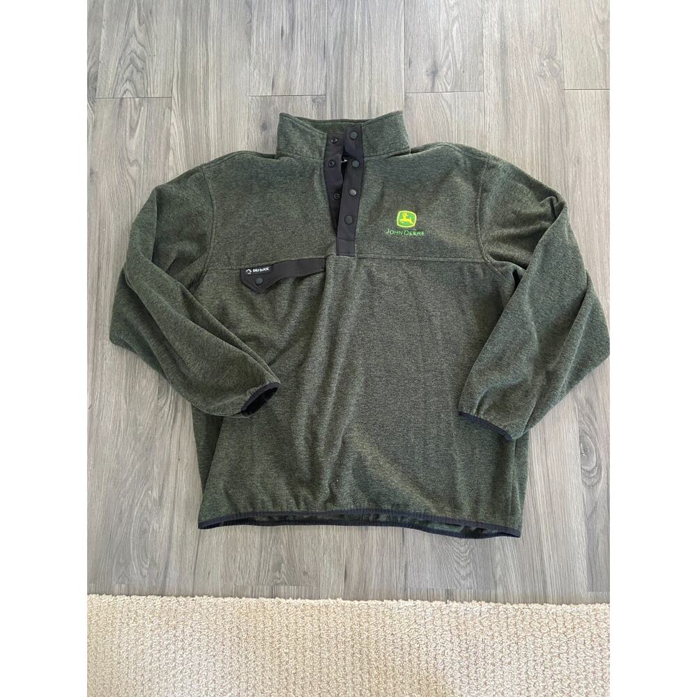 Dri-Duck 1/4 Snap Pullover Fleece JOHN DEERE Logo XL Green Farm Outdoor Work
